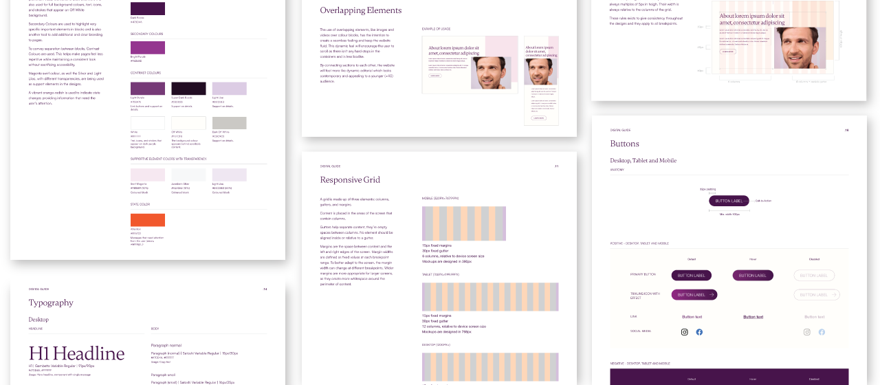 Details of the Digital Style Guide showing rationale